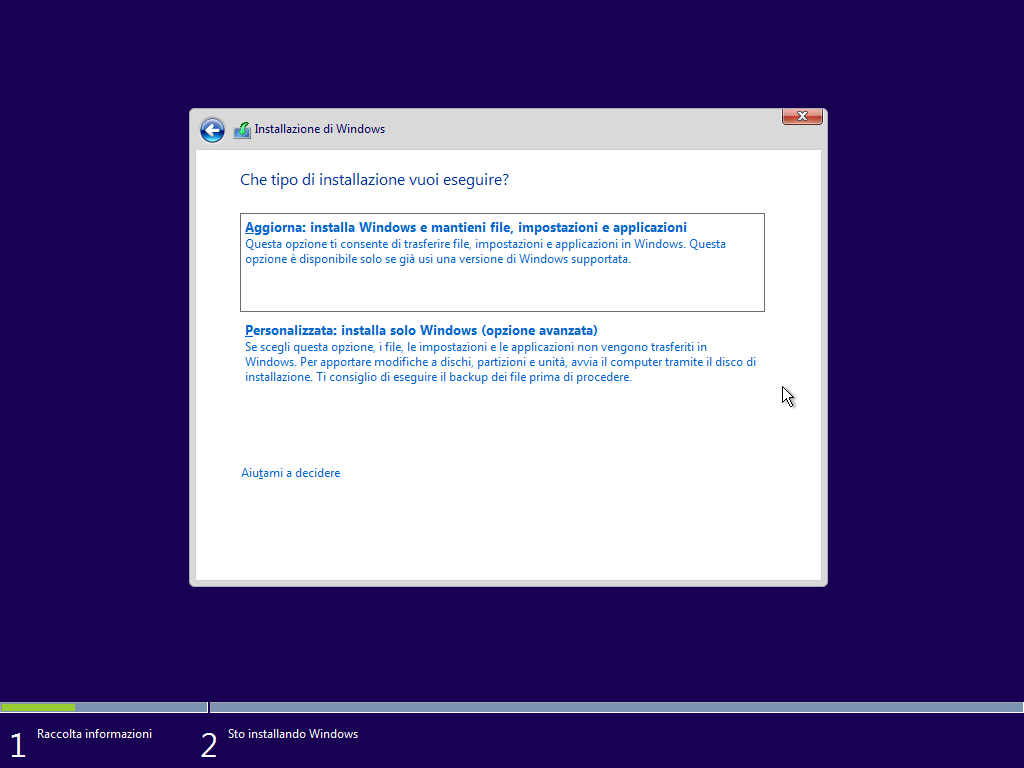 installare windows 10