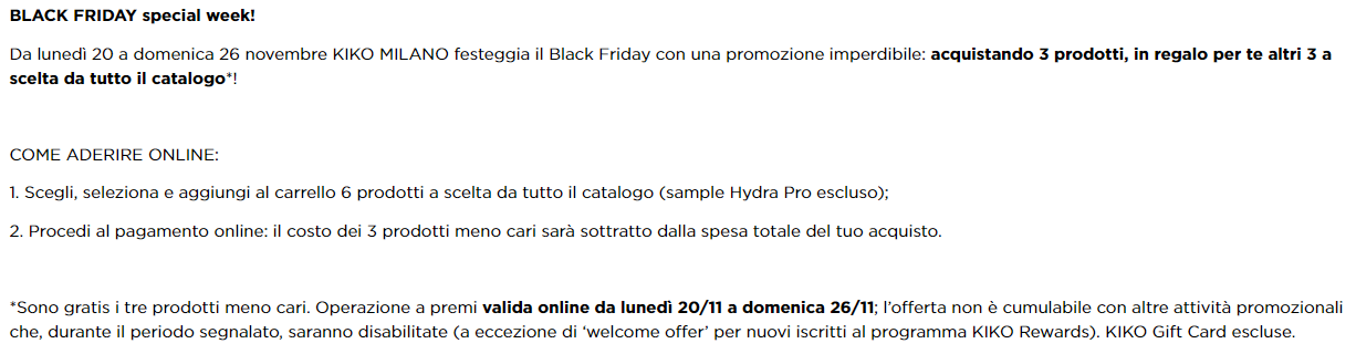 Black Friday KIKO