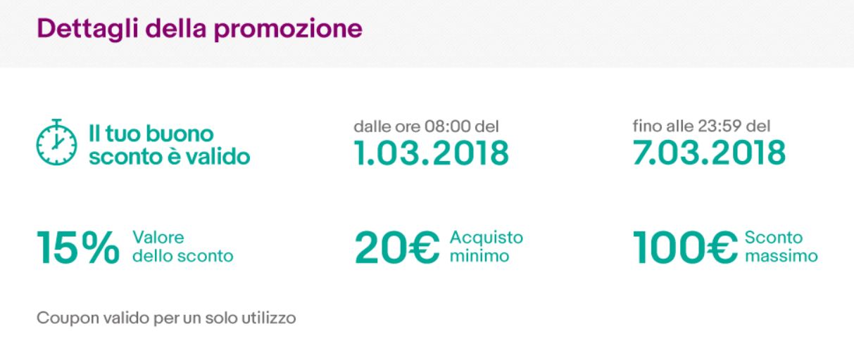 codice sconto moda eBay