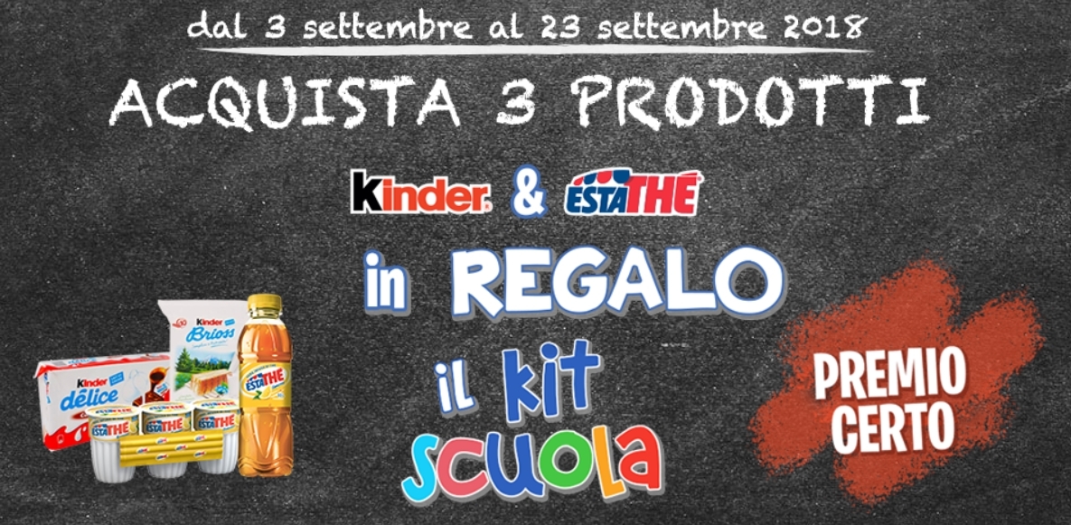 kit scuola kinder ed estathé