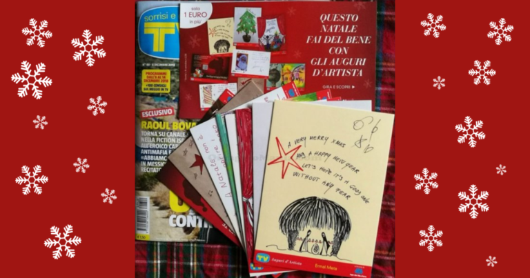 cartoline natalizie con tv sorrisi e canzoni