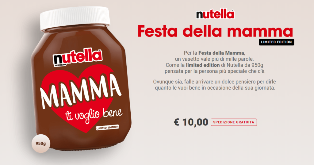 nutella festa della mamma limited edition