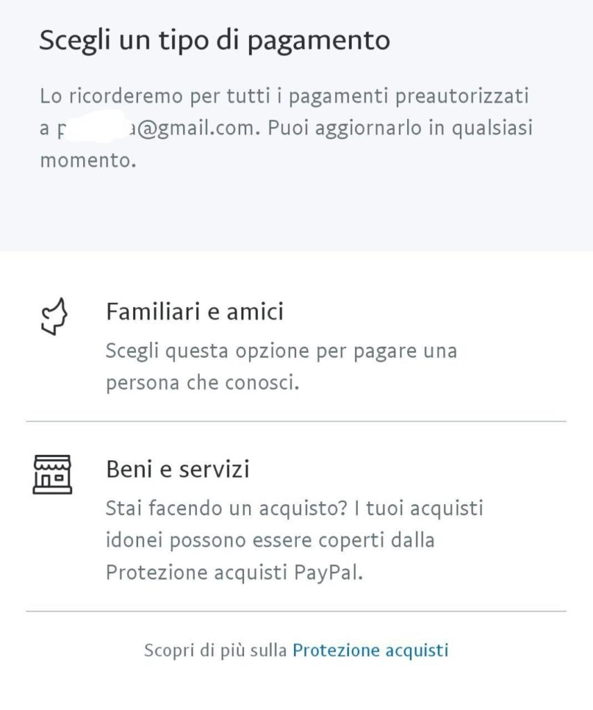 truffa codice paypal screenshot