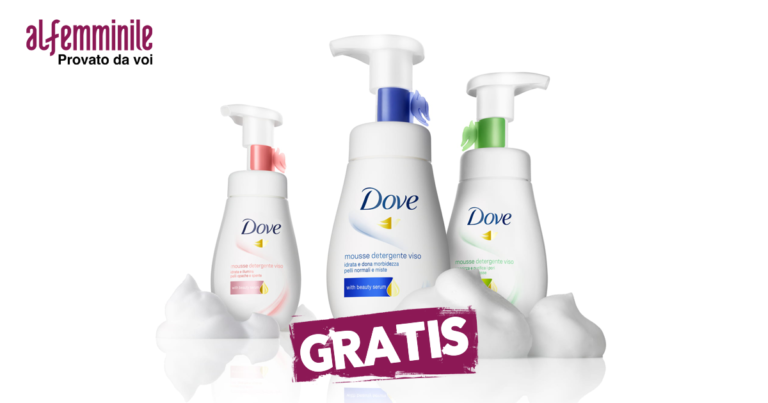mousse detergente viso dove gratis