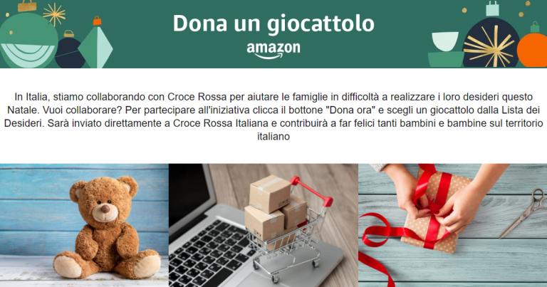 amazon dona un giocattolo regala