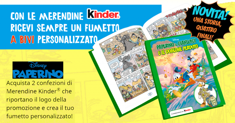 disney paperino kinder ferrero fumetto