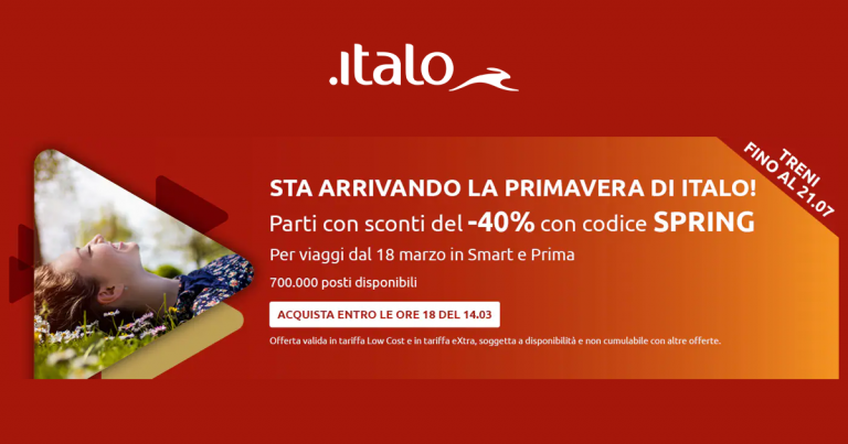 italo treno codice sconto