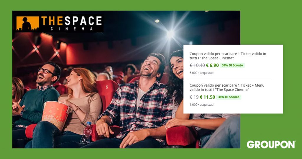 promo groupon the space cinema biglietti