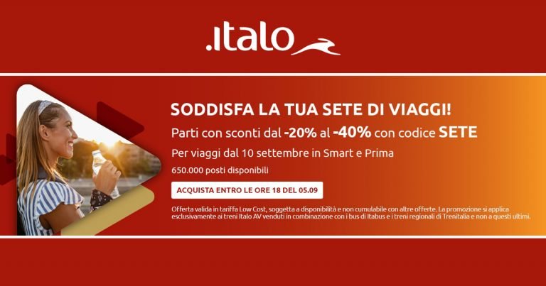 italo treno promo sete codice sconto