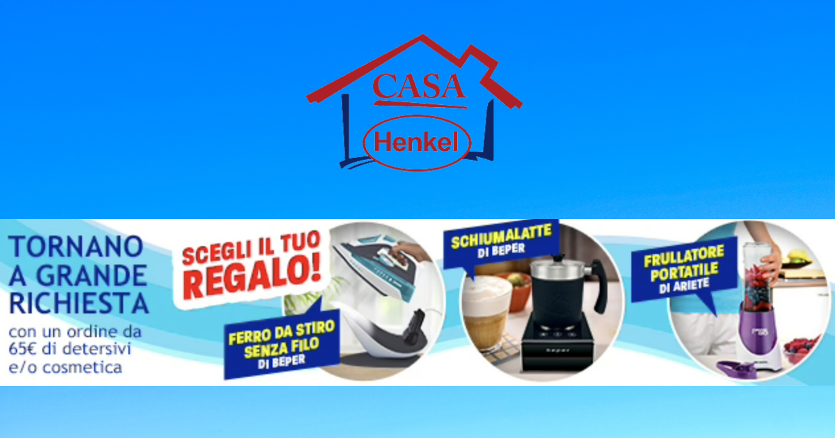 Promo Casa Henkel: con un ordine di 65€ ricevi in omaggio un gadget a  scelta!