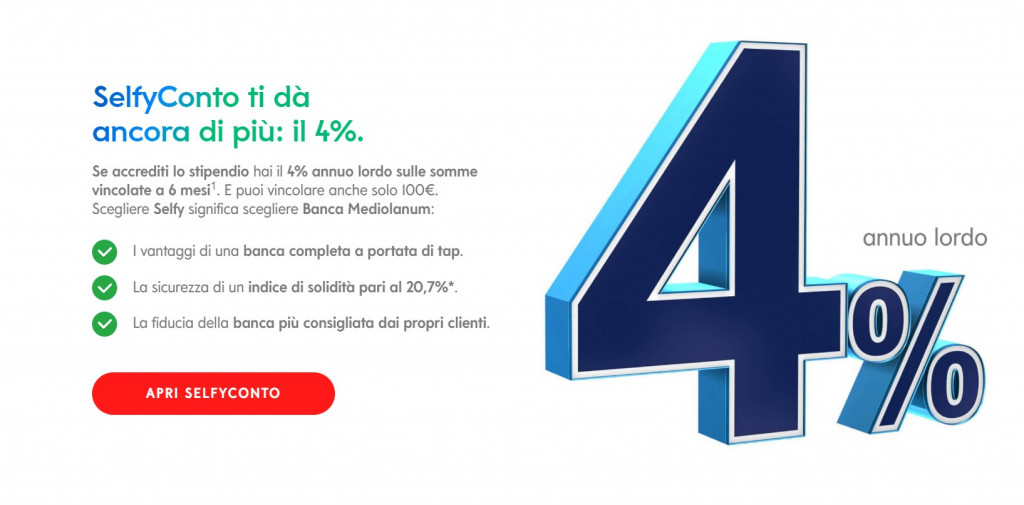 selfyconto interessi 4%