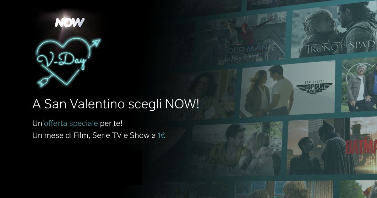 Offerta San Valentino NOW TV: ottieni i pass Cinema +
