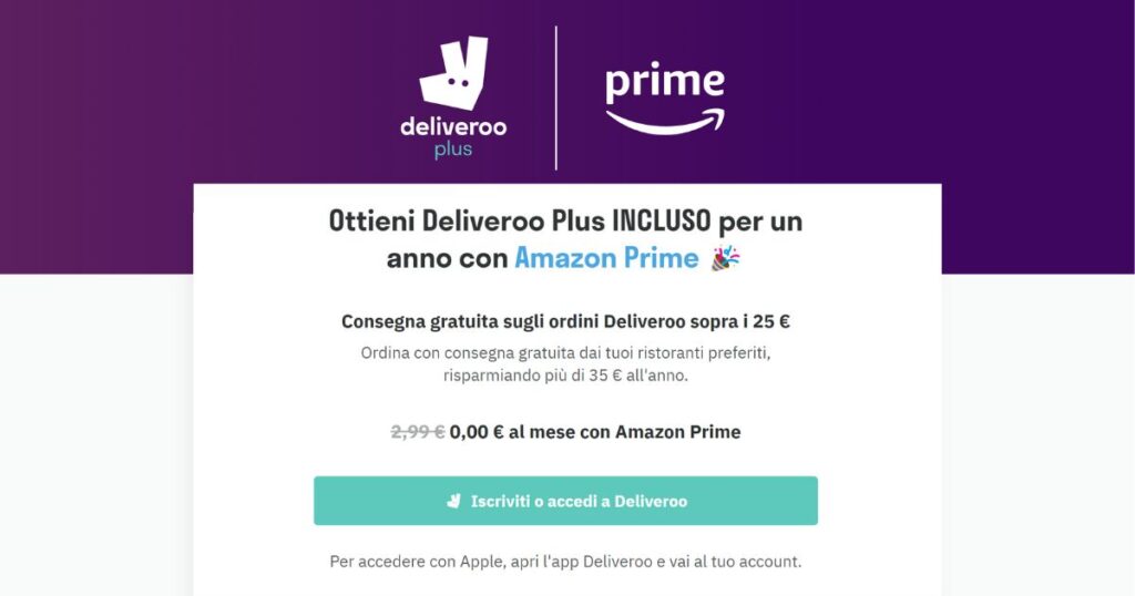 Amazon Prime Deliveroo