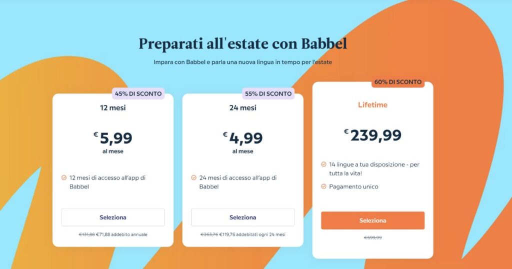 promozione Babbel