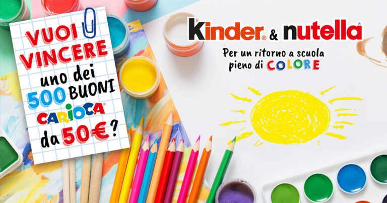 concorso kinder nutella back to school buoni carioca