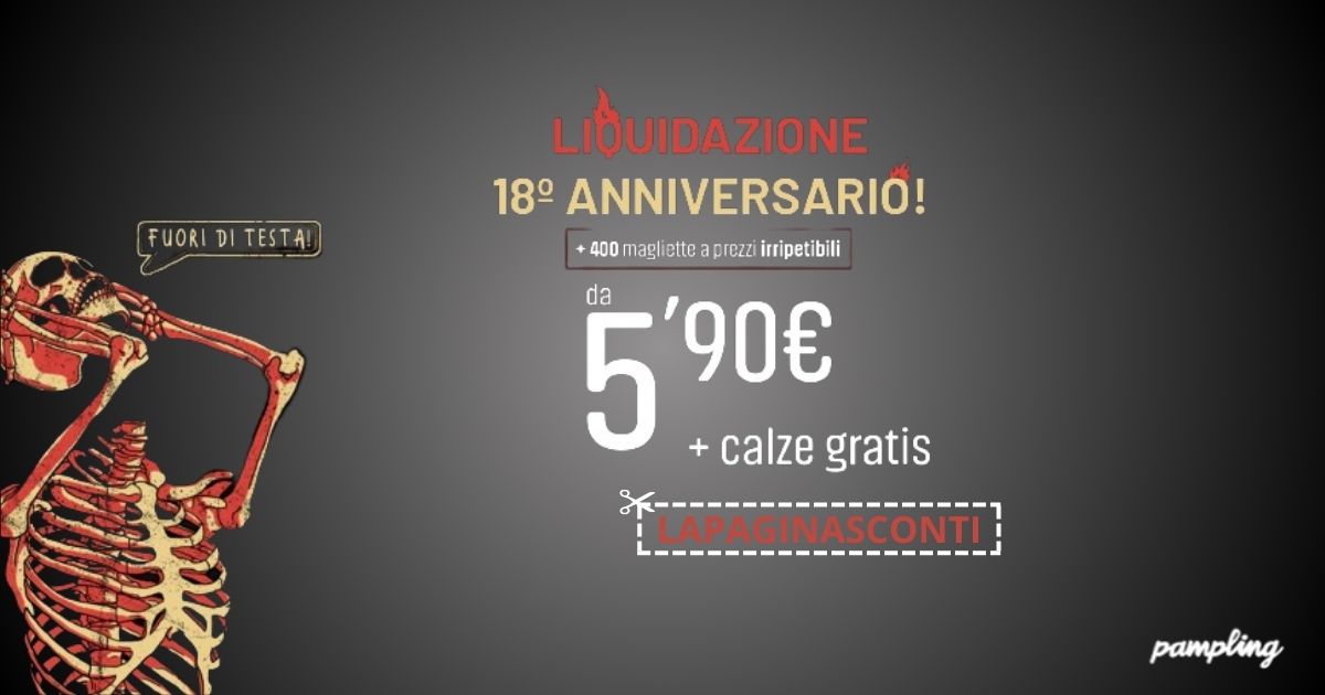 Promo BOMBA per i 18 anni di Pampling Tshirt a partire da soli 5,90€!