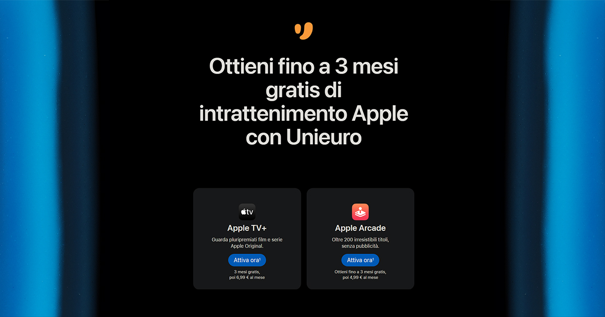 ¡Unieuro ofrece 3 meses de Apple Entertainment (TV+ y Arcade) gratis!
