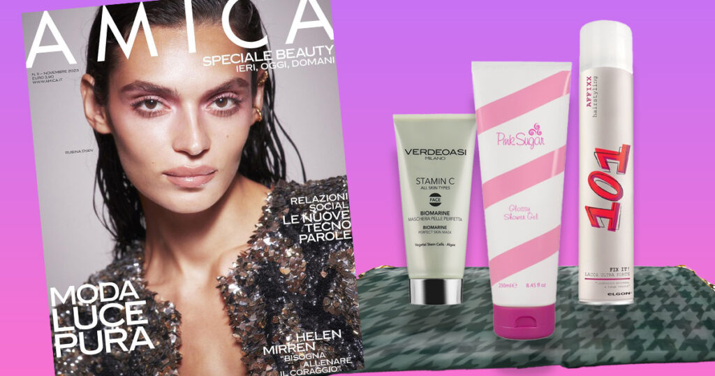 amica novembre 2023 pochette prodotto beauty