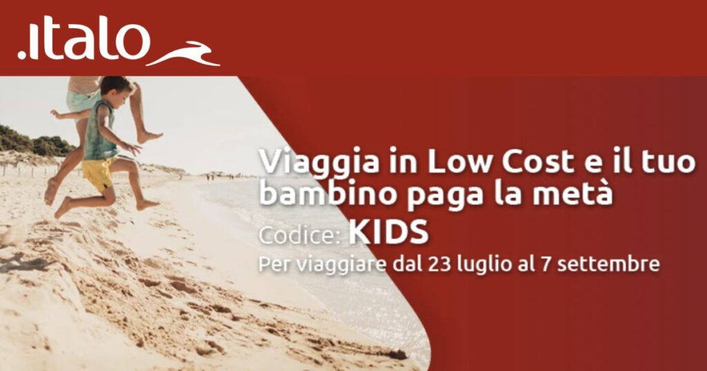 italo treno offerta bambini 