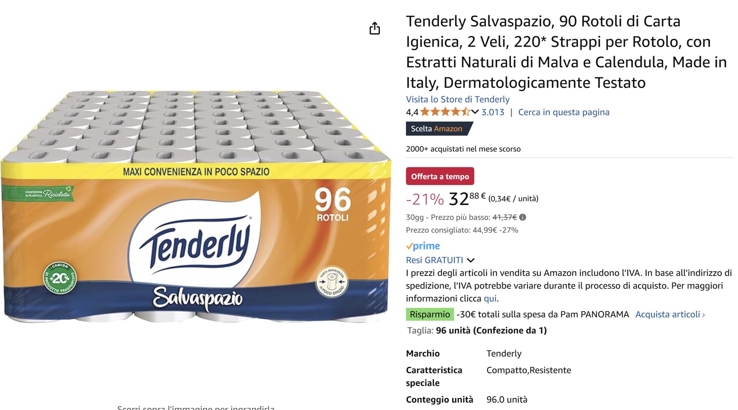 carta igienica amazon offerta 