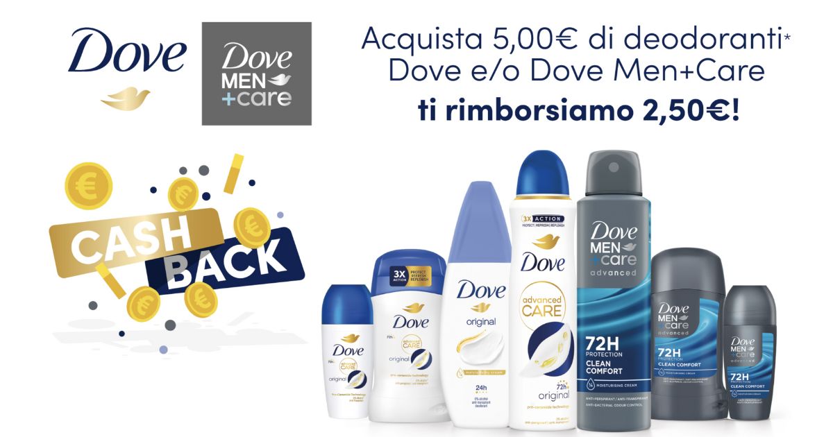 cashback deodoranti dove 
