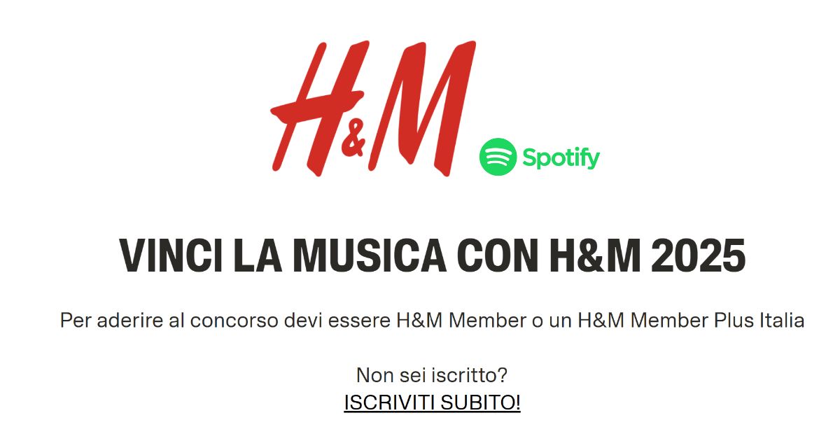 concorso h&m spotify