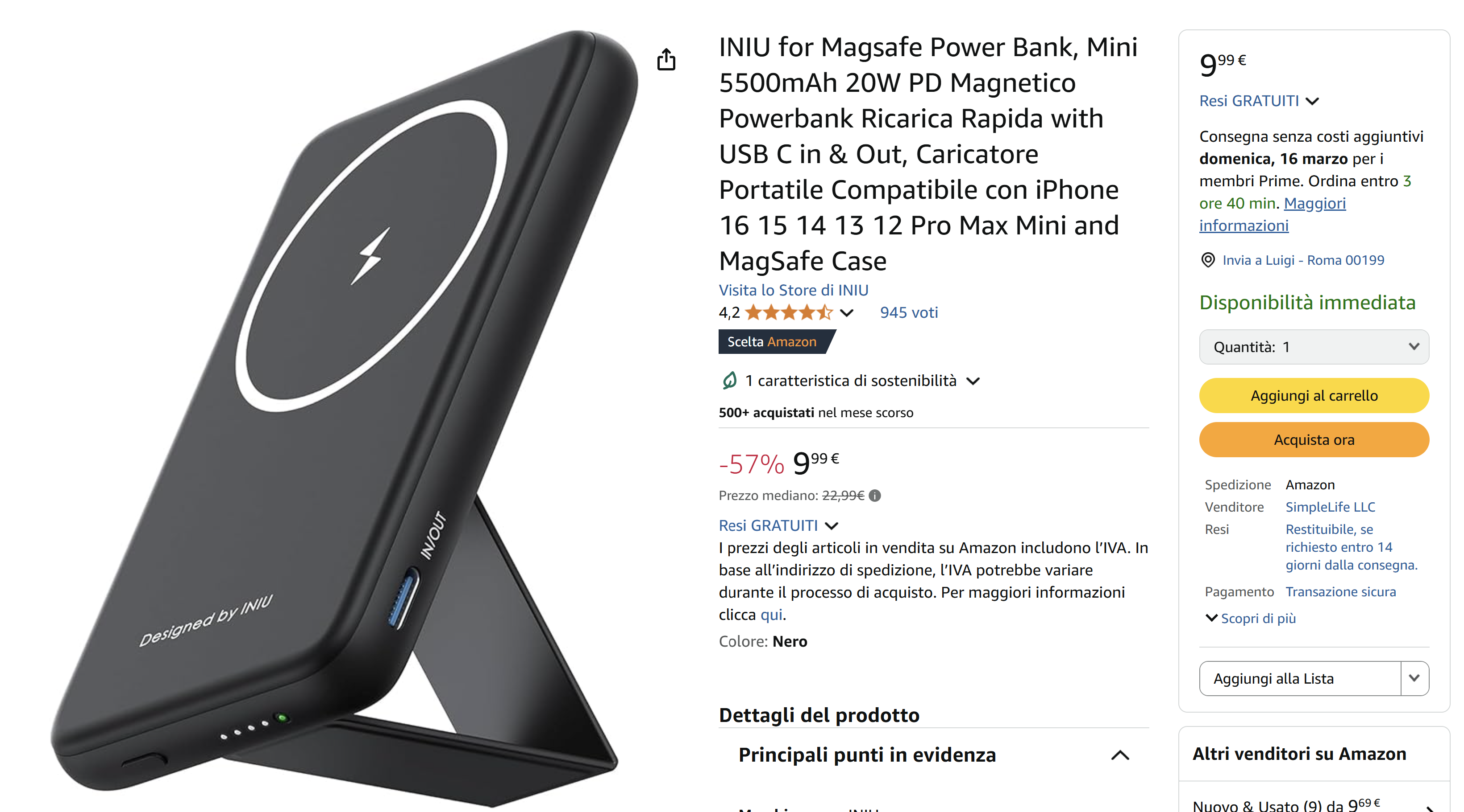 power bank offerta amazon 