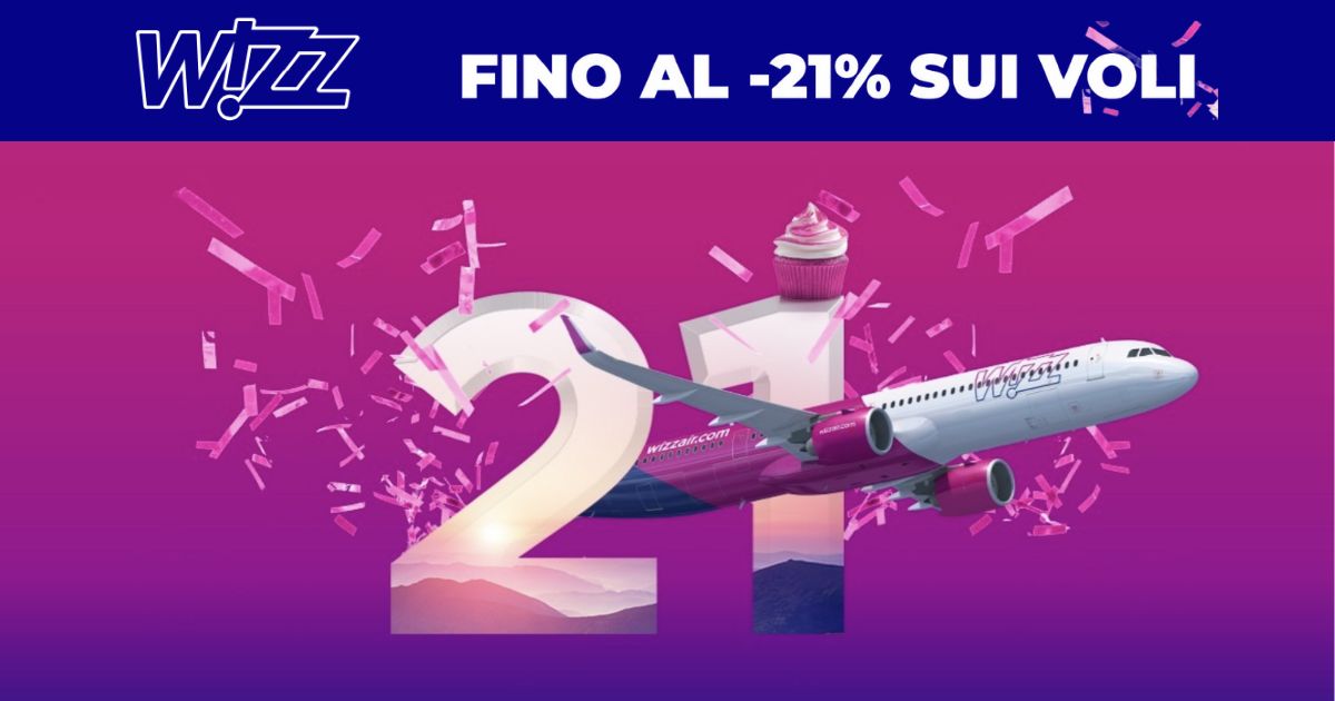 wizz air sconti anniversario 