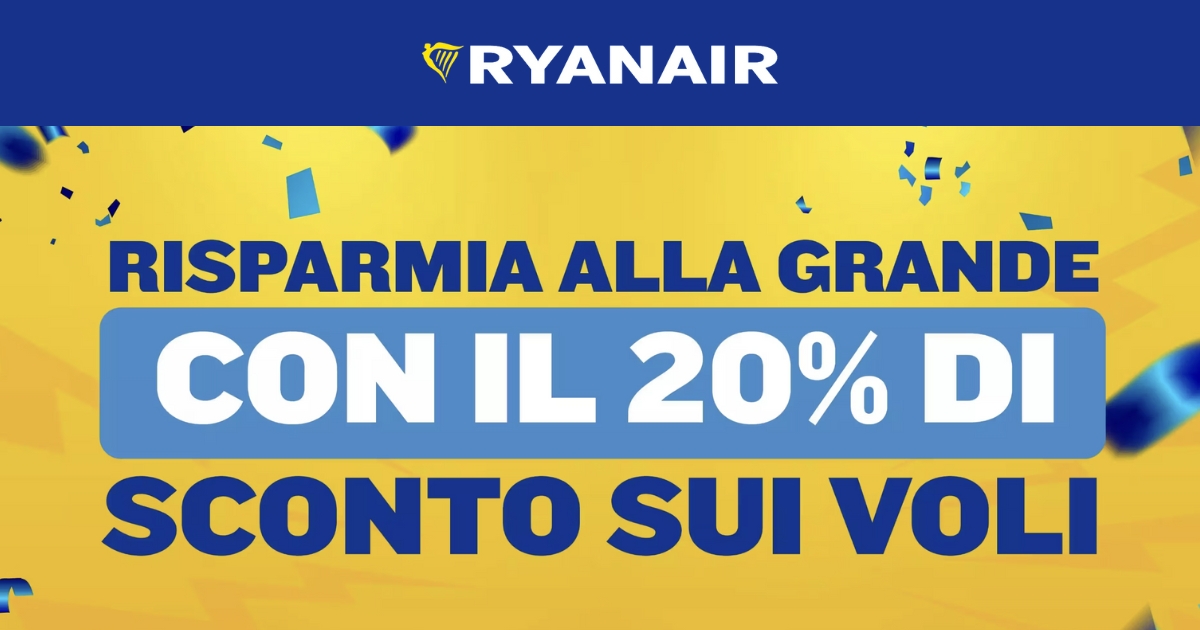 ryanair codice sconto
