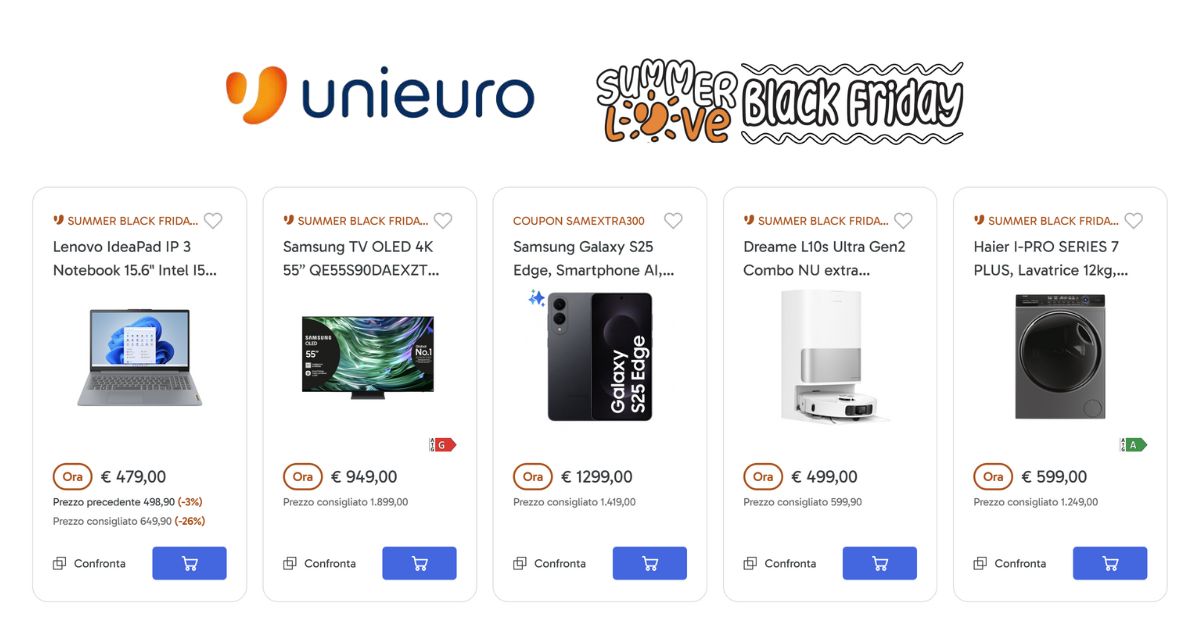 unieuro summer black friday 