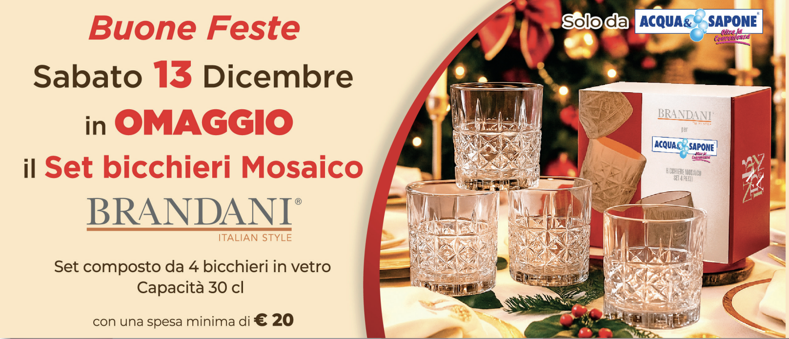 acqua & sapone bicchieri omaggio 