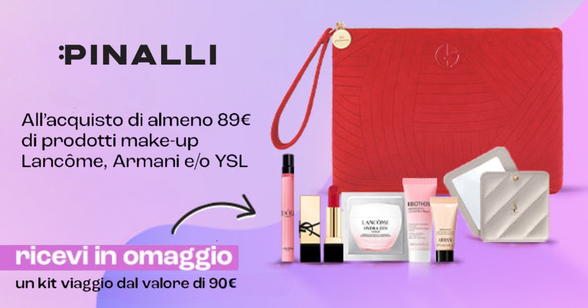 Pinalli Offerta Make-up: Pochette e Travel Kit da 90 Euro